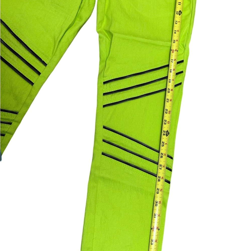 Diane Gilman Green Skinny Jeans Zipper Details Women’s 8 USED - Picture 5 of 9